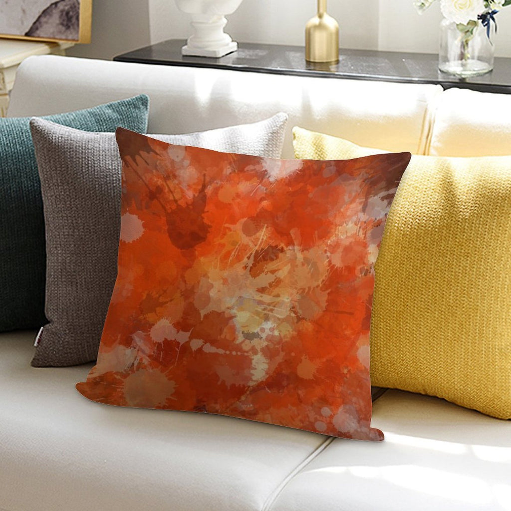 Modern Contemporary Orange Abstract Art Soft Warmth Comfort Throw Pillow