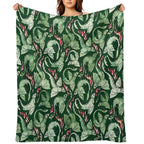 Dragon Fire Dark Green Velvety-soft Throw Blanket