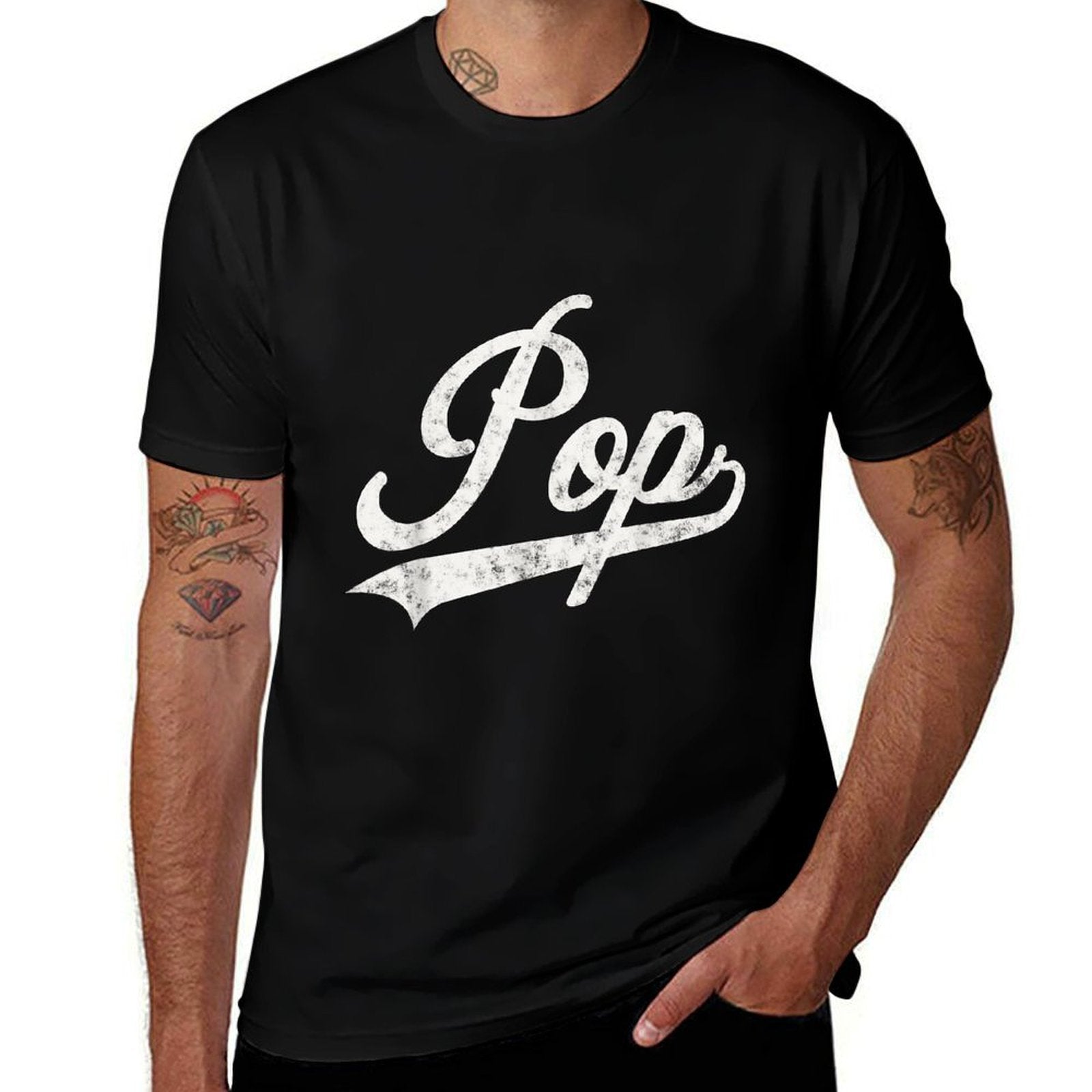 Pop Retro Style Father’s Day for Funny Grandpa Pop  Slim-fit Cut T-Shirt