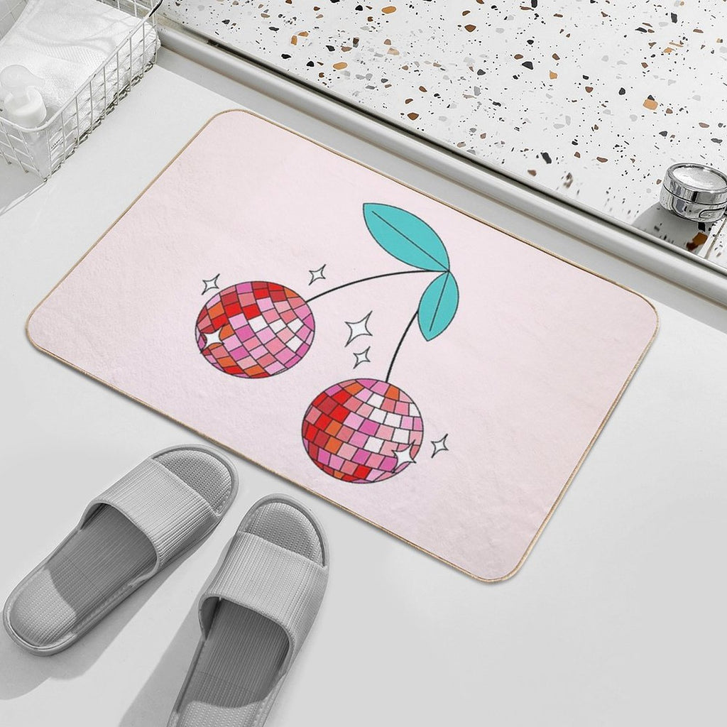 Cherry Discoball  Easy To Clean Bath Mat