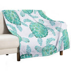 Turtle Pattern Easy Care Throw Blanket