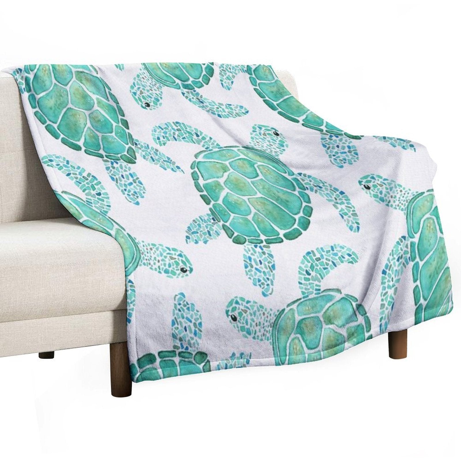 Turtle Pattern Easy Care Throw Blanket