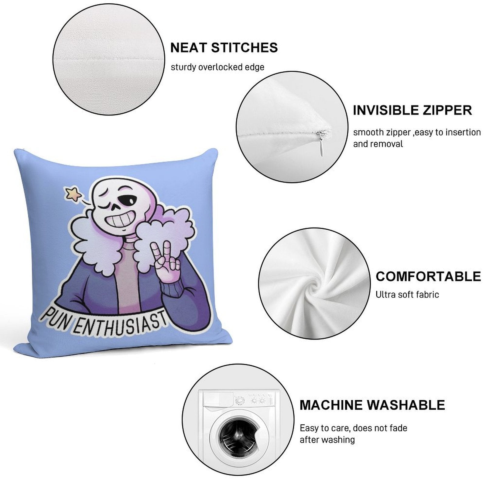 Sans. Soft Ultra-Soft Texture Throw Pillow