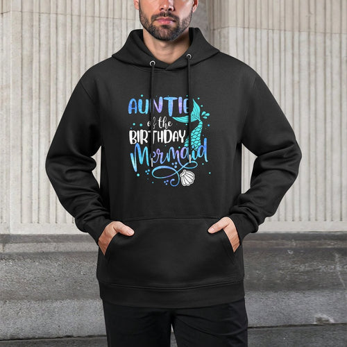 Auntie Of The Birthday Mermaid Family Matching Party Squad Casual Wear Hoodie