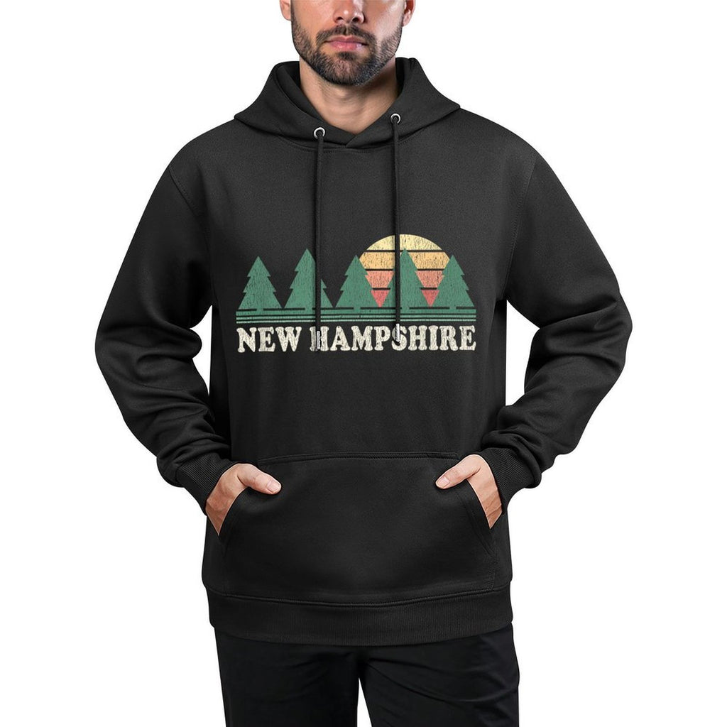 New Hampshire NH Vintage Retro 70s Graphic Durable Construction Hoodie