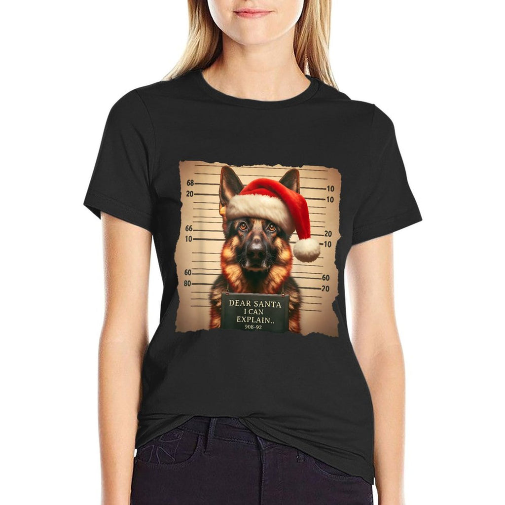 German Shepherd Dog Christmas Dear Santa I Can Explain  Eco-friendly Material T-Shirt