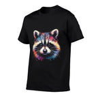 Watercolor Raccoon Gift Unisex-Child Raccoon Black Small Modern Classic Polyester 100 Collarless All Seasons Pull On 1 Count  Easy-care T-Shirt