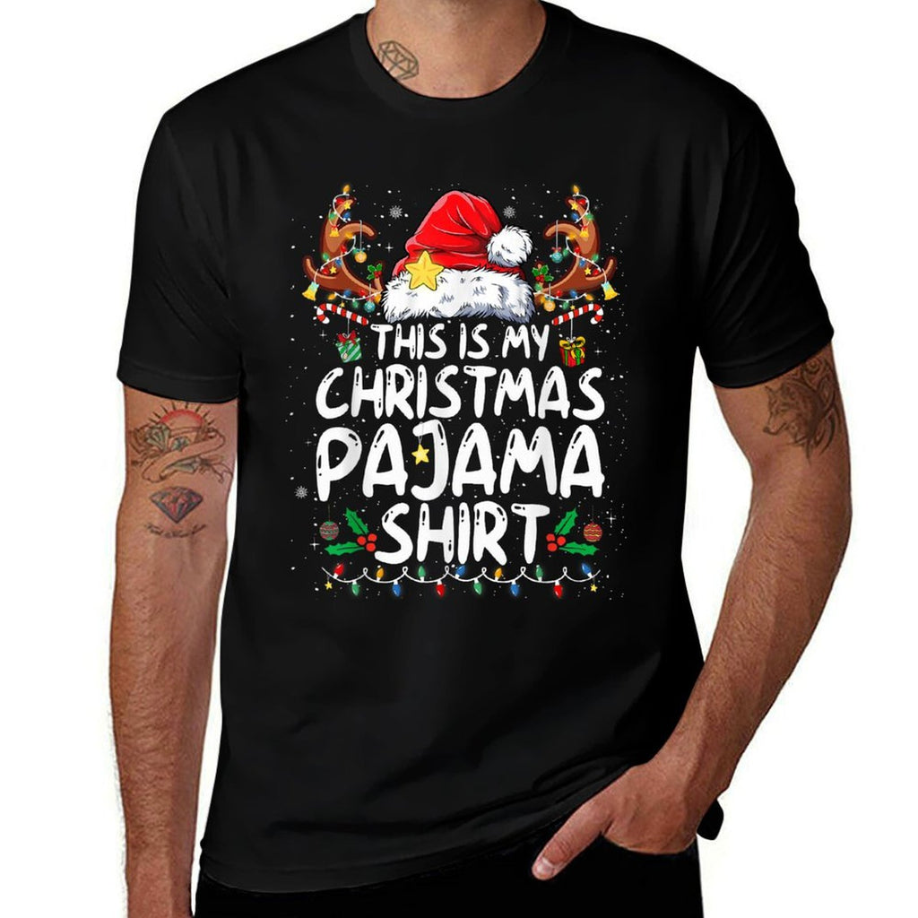 This Is My Christmas Pajama Funny Xmas PJs Men Women  Breathable T-Shirt