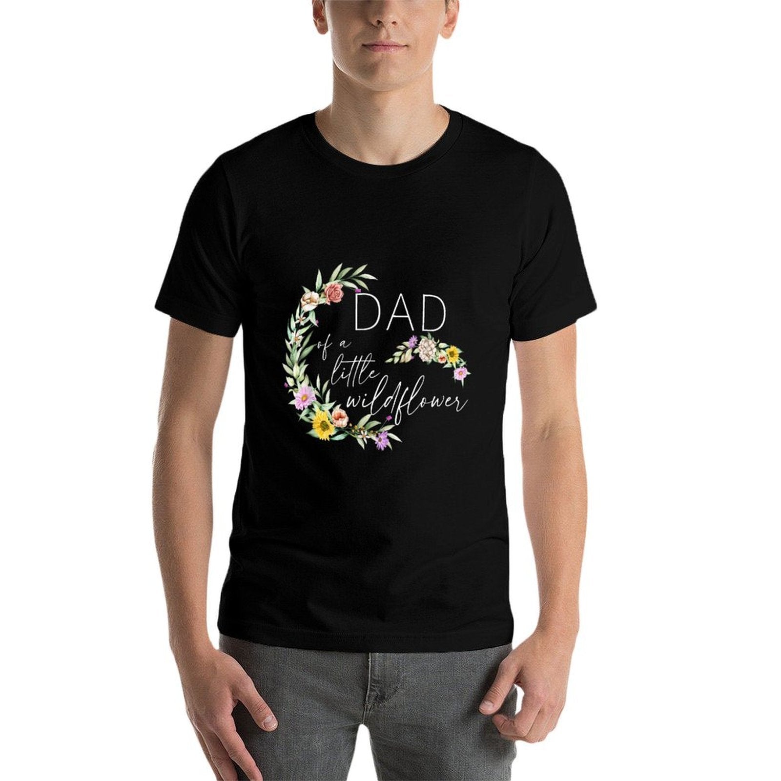 Dad Of The Little Wildflower Birthday Party Baby Shower  Easy-care T-Shirt