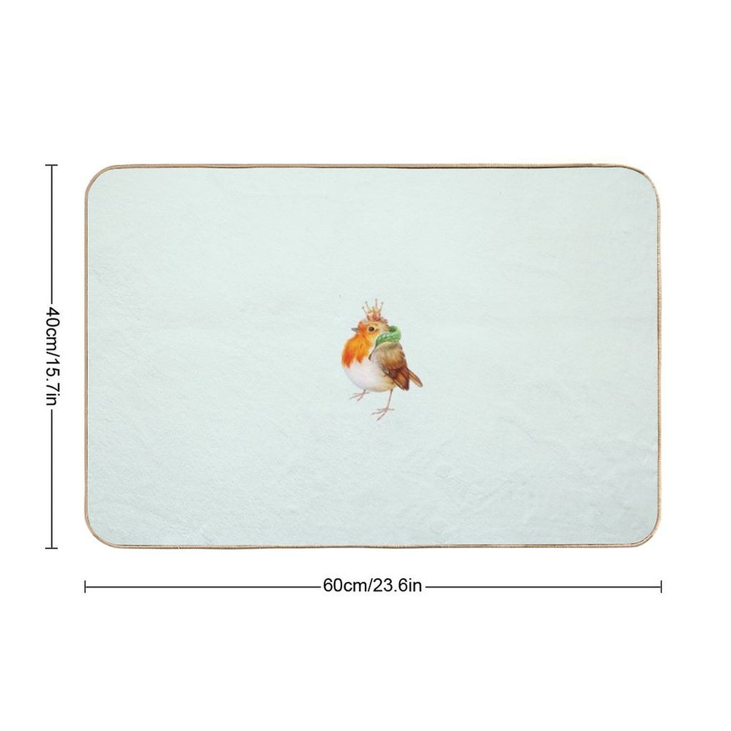 Royal Robin by Maria Tiqwah  Absorbent Bath Mat