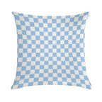 White And Baby Blue Checkerboard Soft Ultra-Soft Texture Throw Pillow