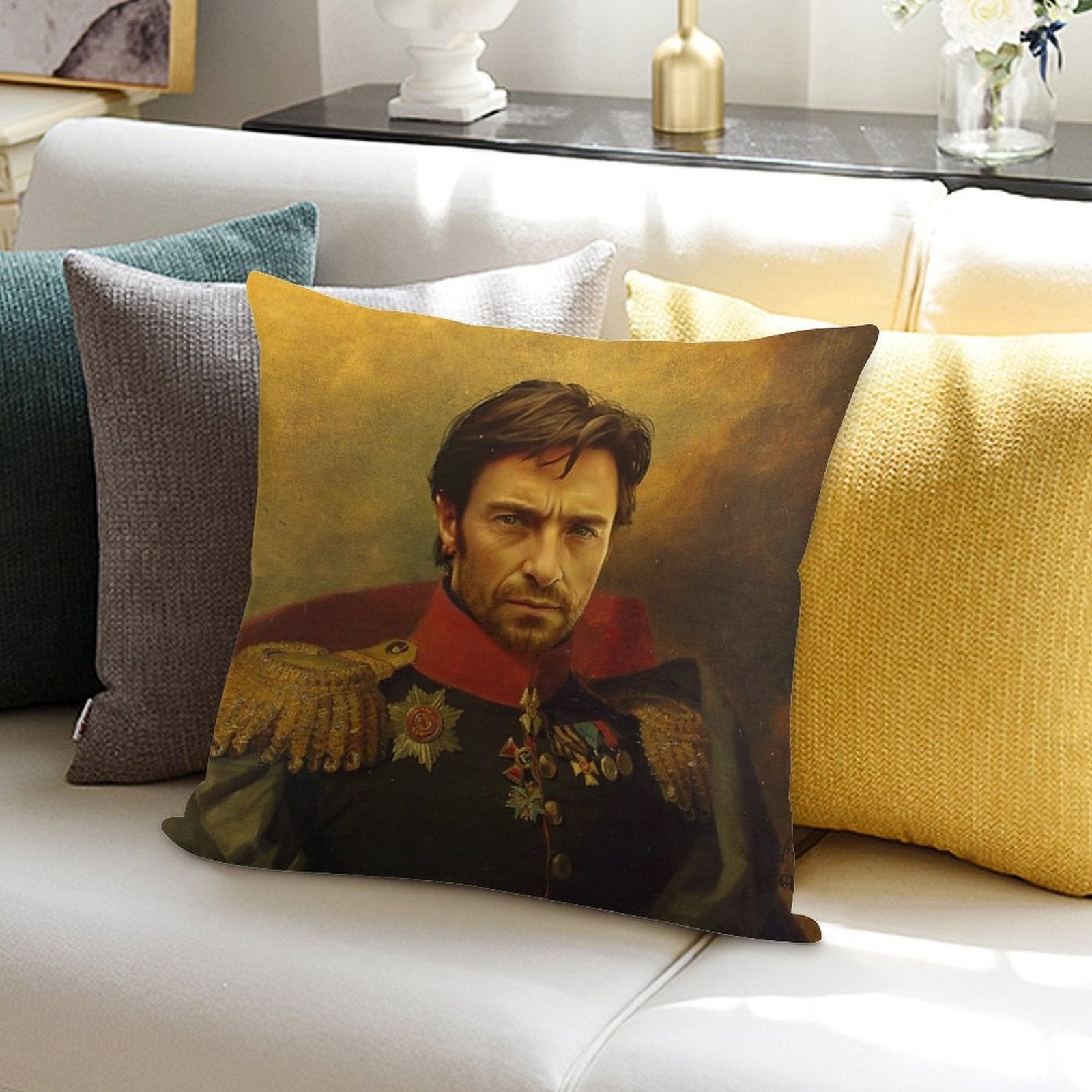 Hugh Jackman - Replaceface Soft Easy Maintenance Throw Pillow