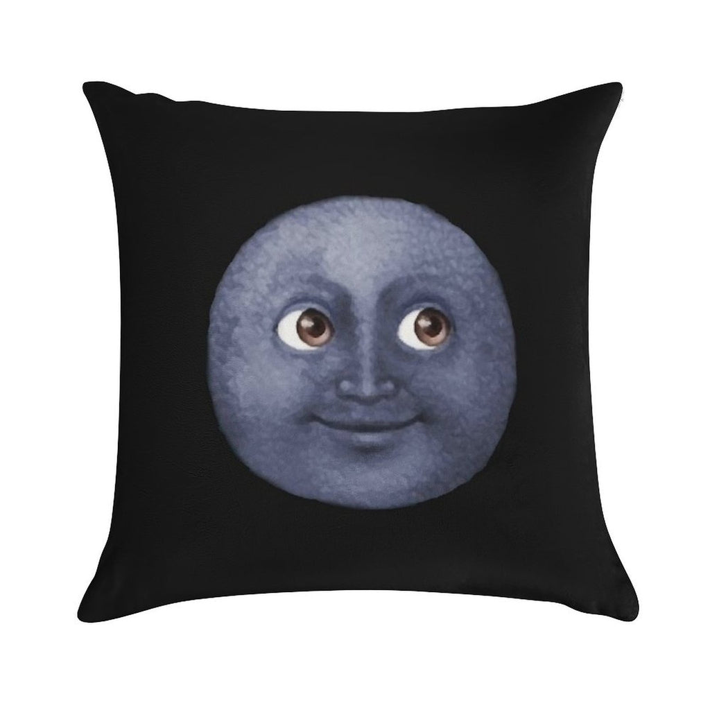 Moon Emoji Soft Short Plush Fabric Throw Pillow