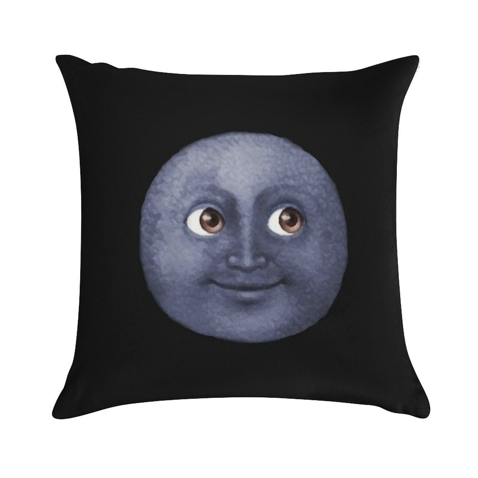 Moon Emoji Soft Short Plush Fabric Throw Pillow