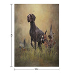 A German Shorthaired Pointer on Point Multi-functional Throw Blanket