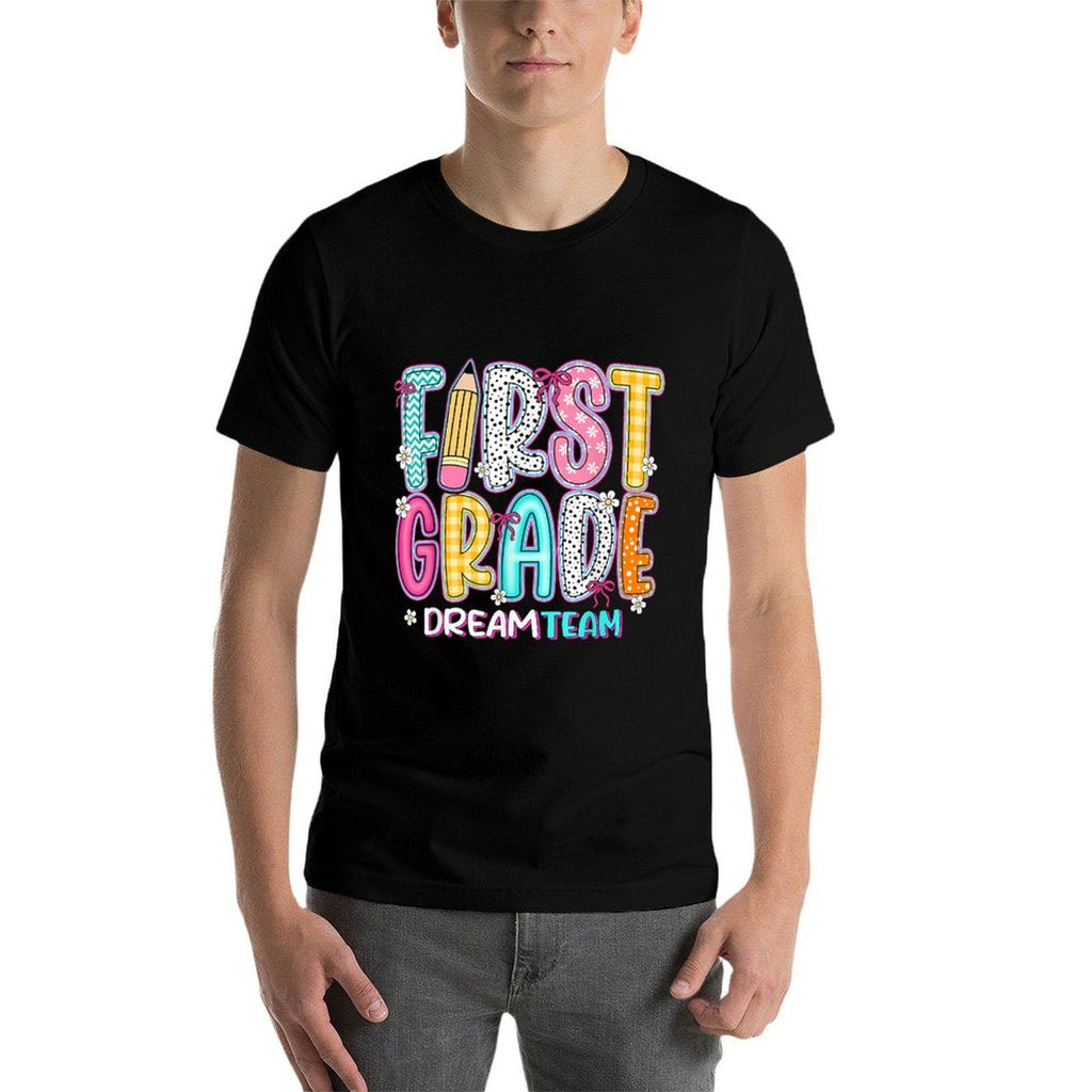 First Grade Dream Team Back To School First Day Of School  Ribbed Collar T-Shirt