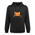 Cute Orange Kitty Cat Peeking Over at You Ginger Cat Lover Durable Construction Hoodie