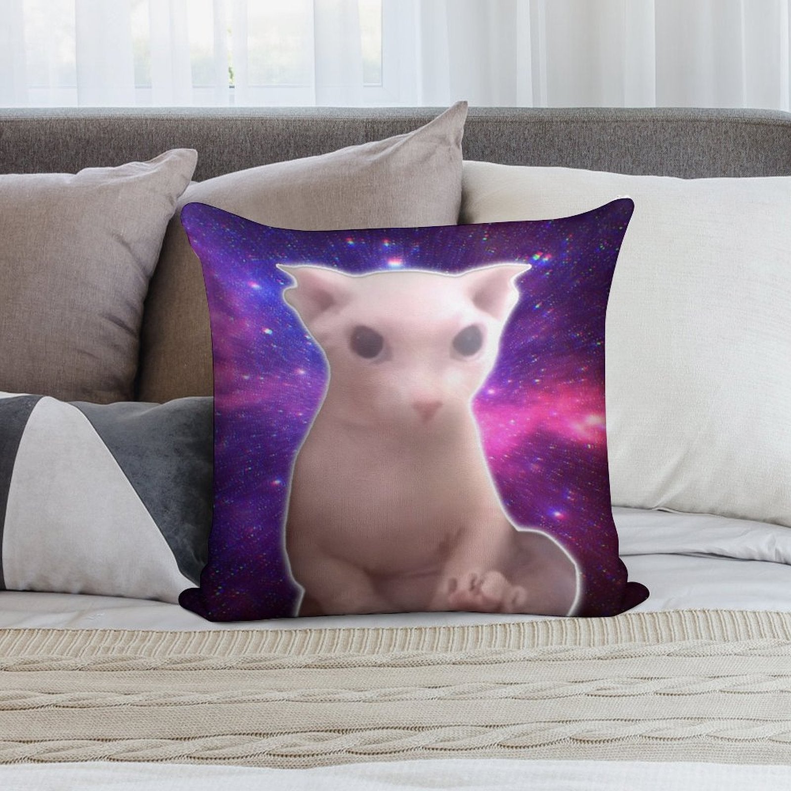 Bingus in Space Soft Luxury Feel Throw Pillow