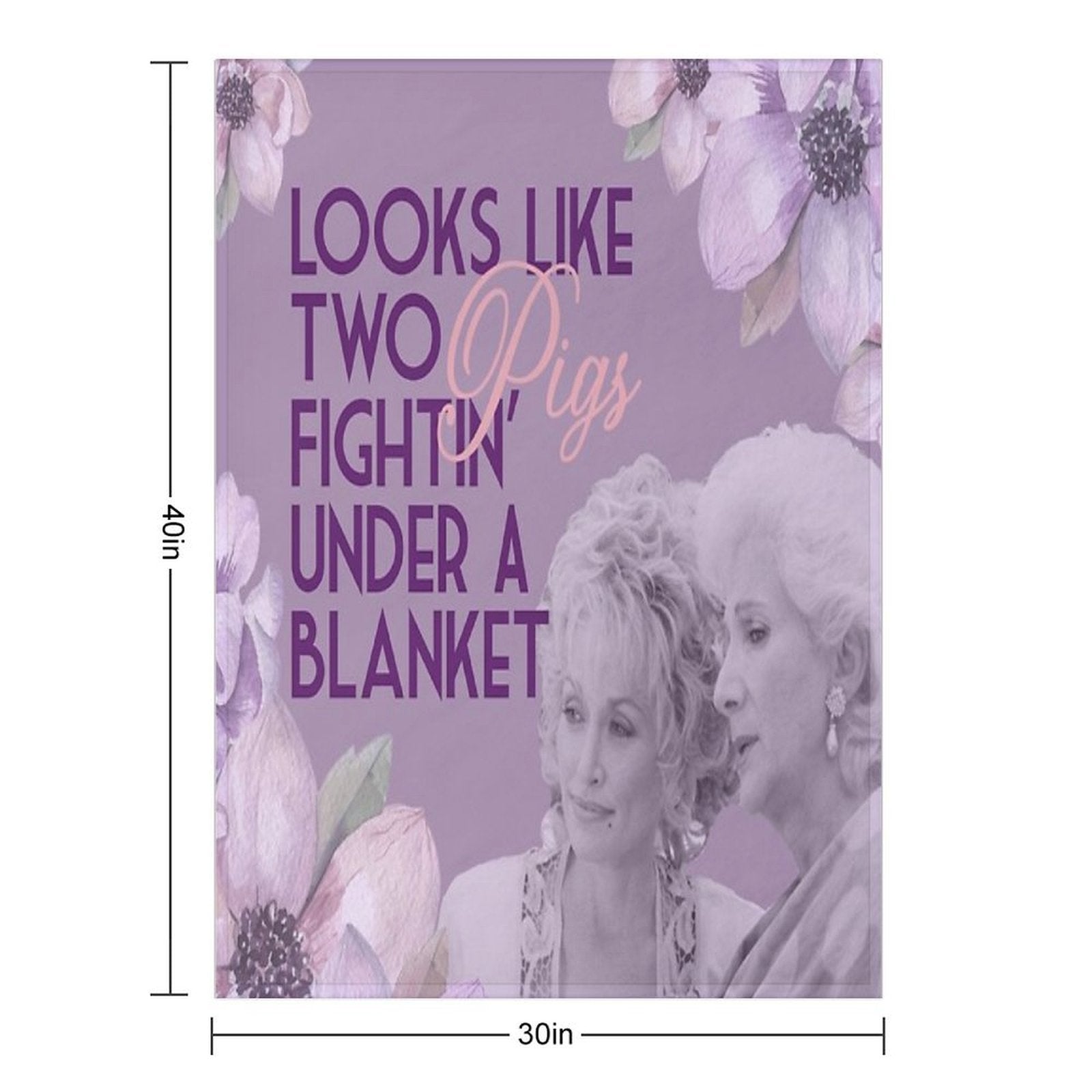 Steel Magnolias Clairee Two Pigs Fighting Under A Blanket Funny Movie Quote Lavender Version Multi-functional Throw Blanket