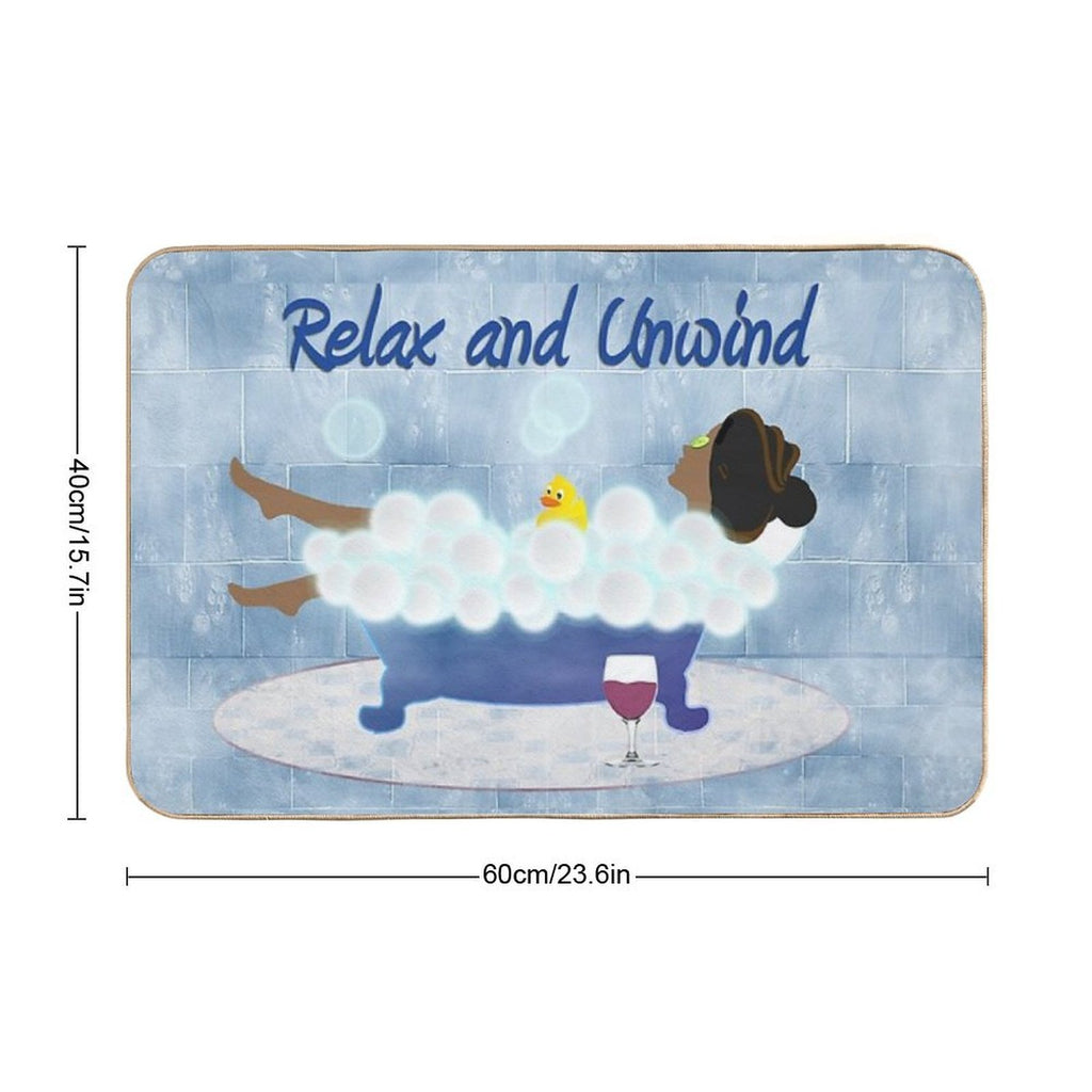 Lady In Tub In Blue  Pet-Safe Bath Mat