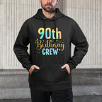 90 Years Old Birthday Party Group Family 90th Birthday Crew Pilling-Resistant Hoodie