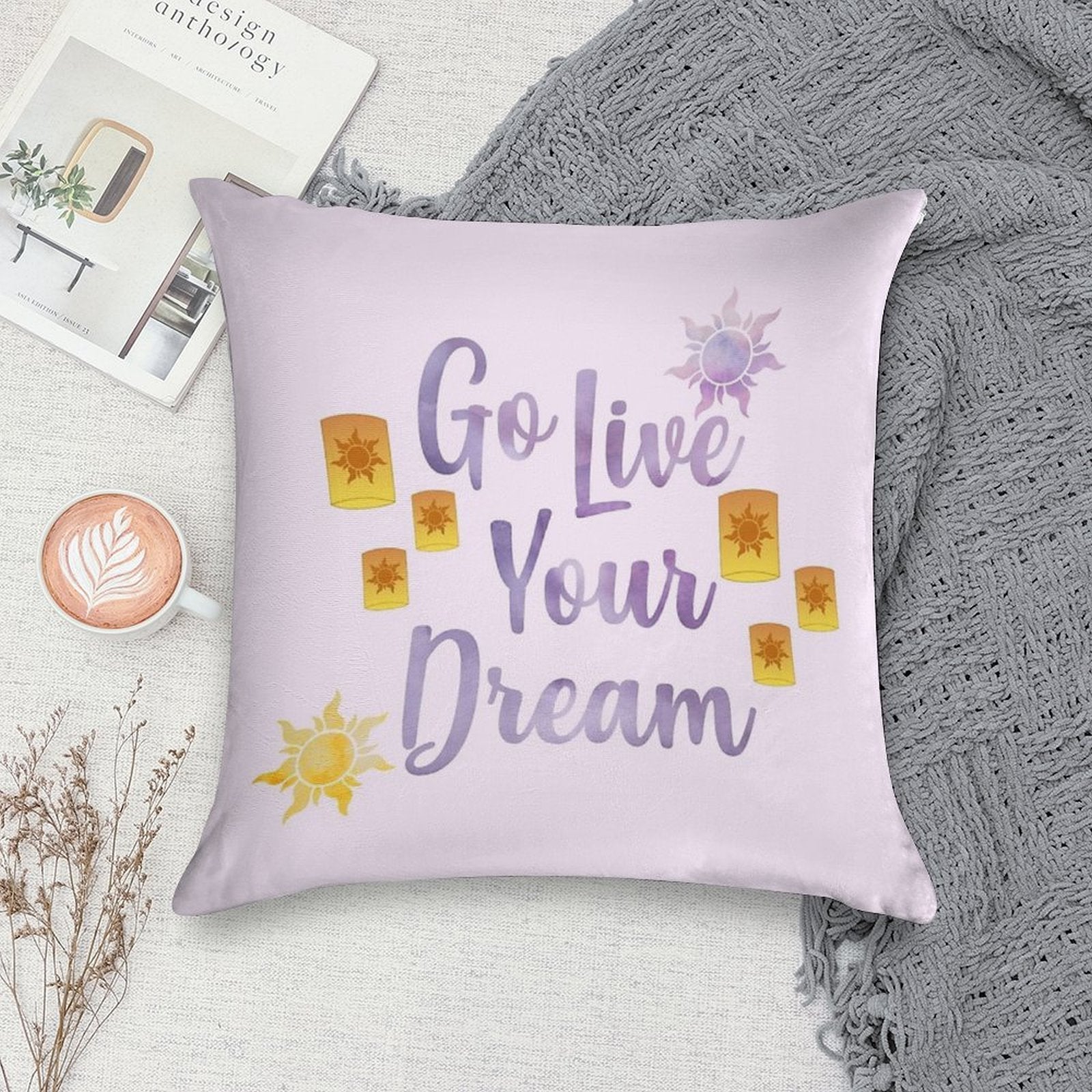Go Live Your Dream Tangled Soft Gift Ready Throw Pillow