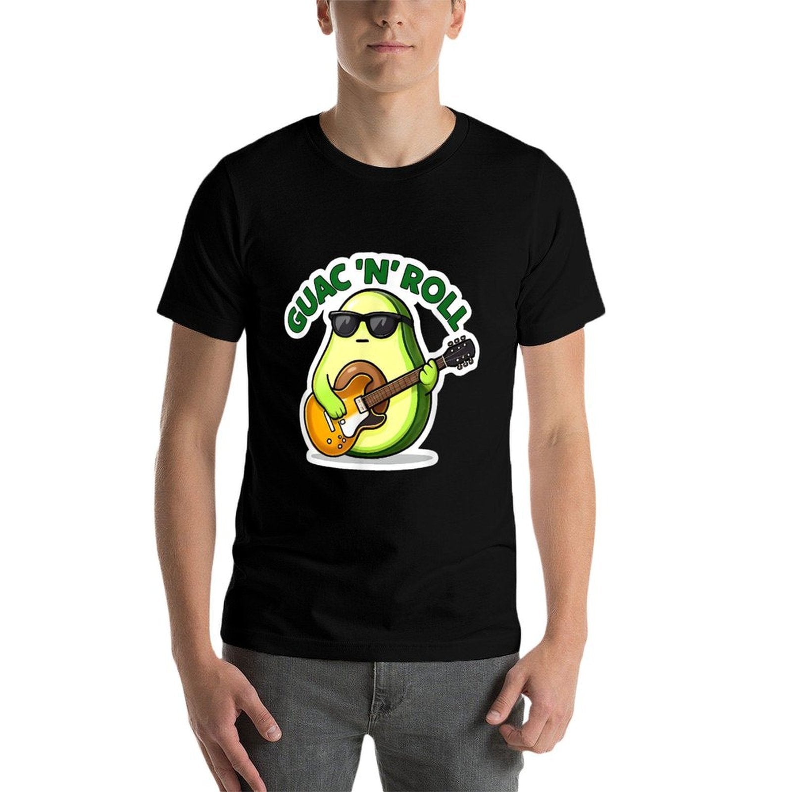 Guac N Roll  Funny Avocado Rock Music Pun  Versatile T-Shirt