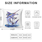 Blue Marlin And Tunas Soft Fade-Resistant Throw Pillow