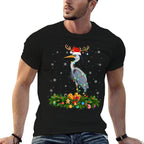 Heron Bird Christmas Lights Reindeer Santa Xmas Adult  Kids  Durable T-Shirt