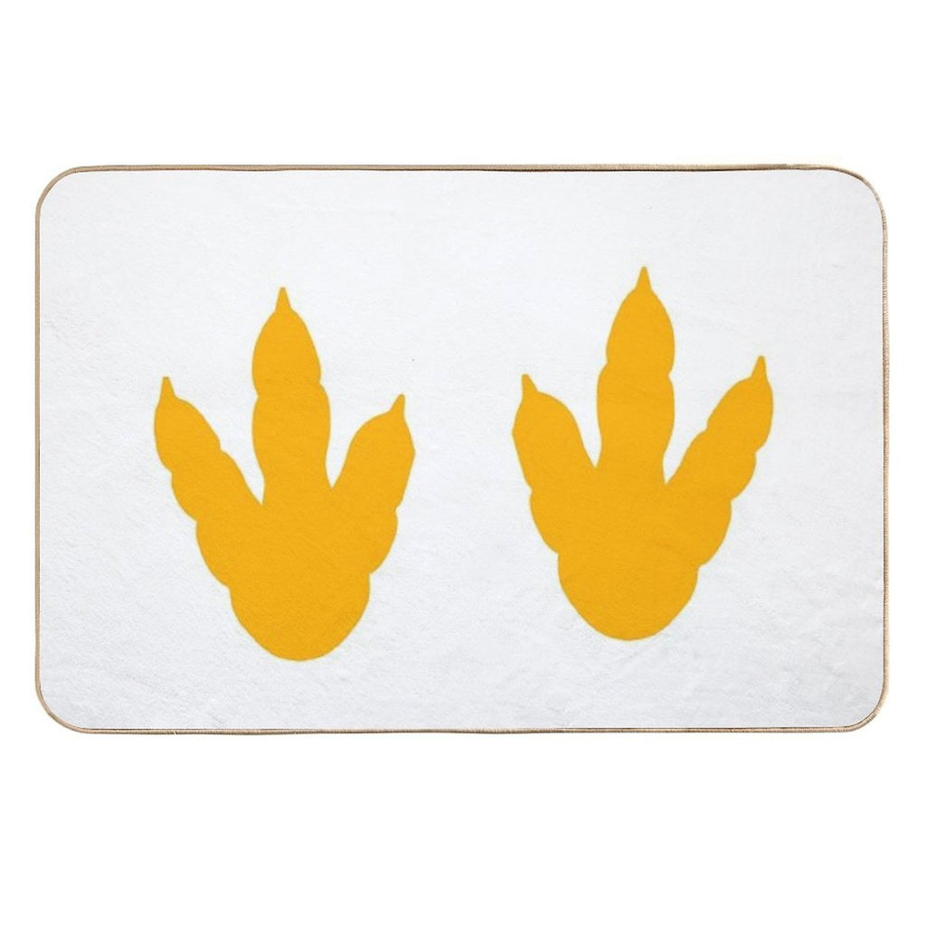 Dinosaur Feet  Dino Footprints  Mustard Yellow  Toxin-Free Bath Mat