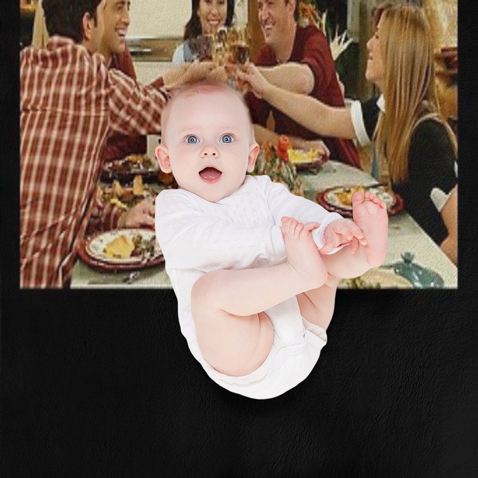 Friendsgiving Classic Fríénds Funny Thanksgiving Eco-conscious Throw Blanket