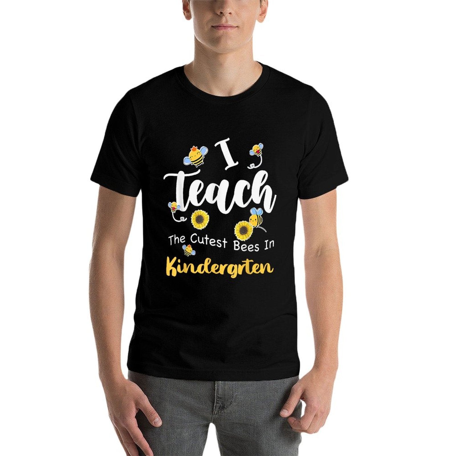 I Teach The Cutest Bees In Kindergarten Teachers Back To for Men Women Kids  Wrinkle-resistant T-Shirt