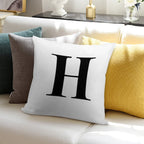 Letter H Monogram Initial Soft Durable Construction Throw Pillow