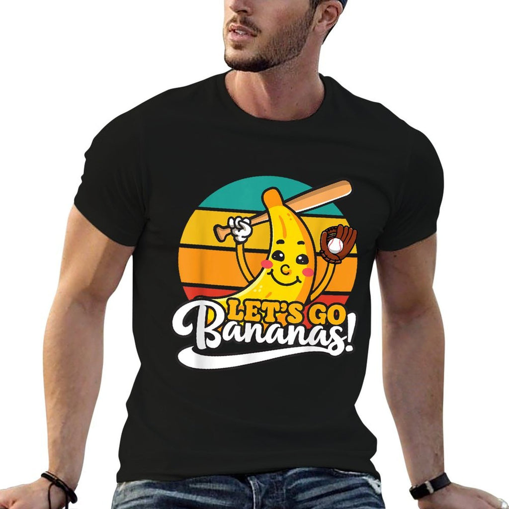 Funny Let’s Go Bananas Baseball  Polyester Blend T-Shirt