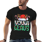 Nonna Claus Christmas Lights Pajama Family Matching Grandma  Quick-drying T-Shirt