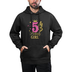 Kids Five Year Old Birthday Girl 5th 5 Year Old Princess Colorfast Hoodie