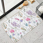 Colorful Flowers And Leaves  Odorless Bath Mat