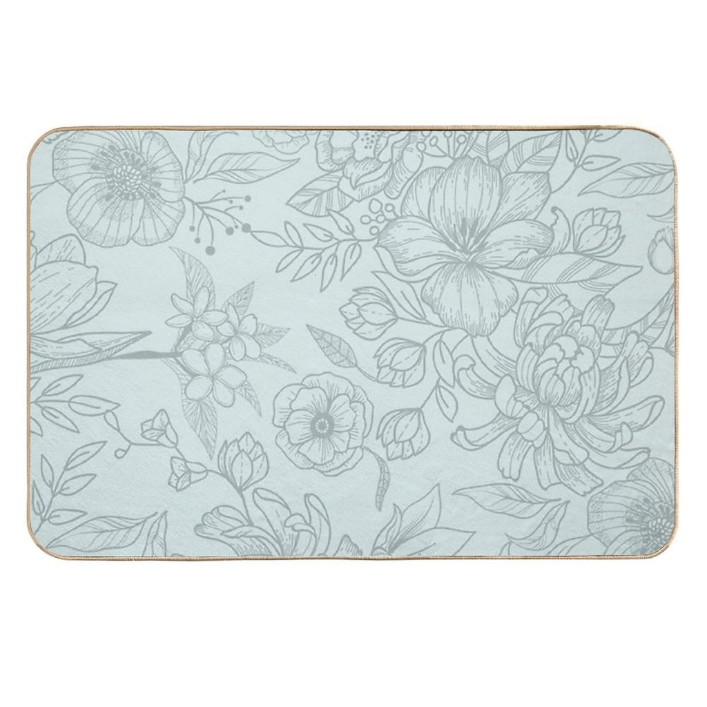 Acqua Floral Pattern  Multi-Purpose Bath Mat