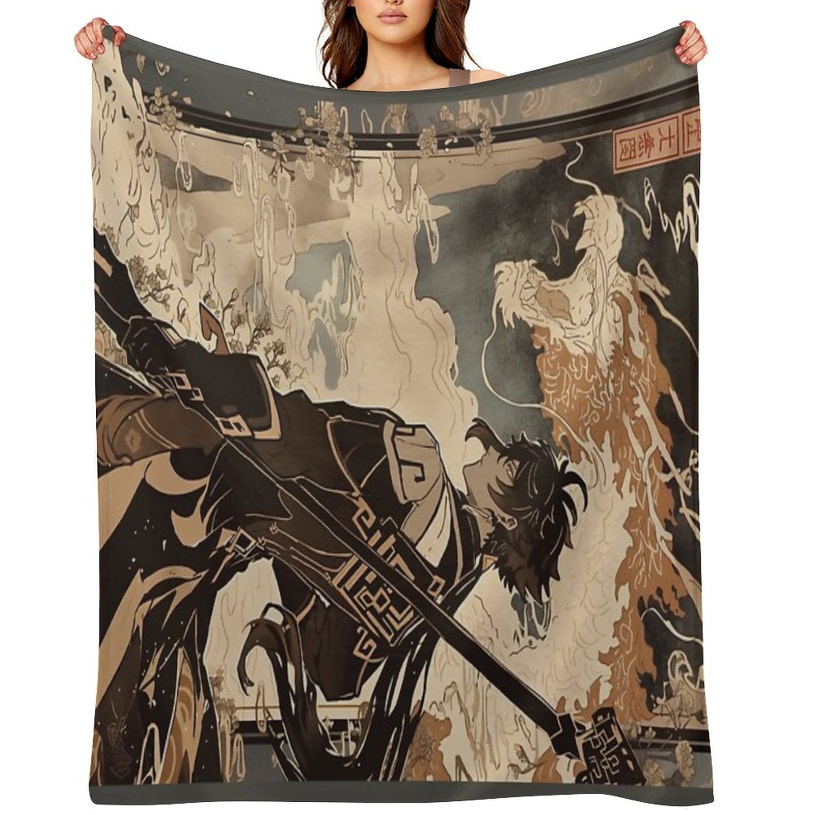Traditional Zhongli Versatility Throw Blanket