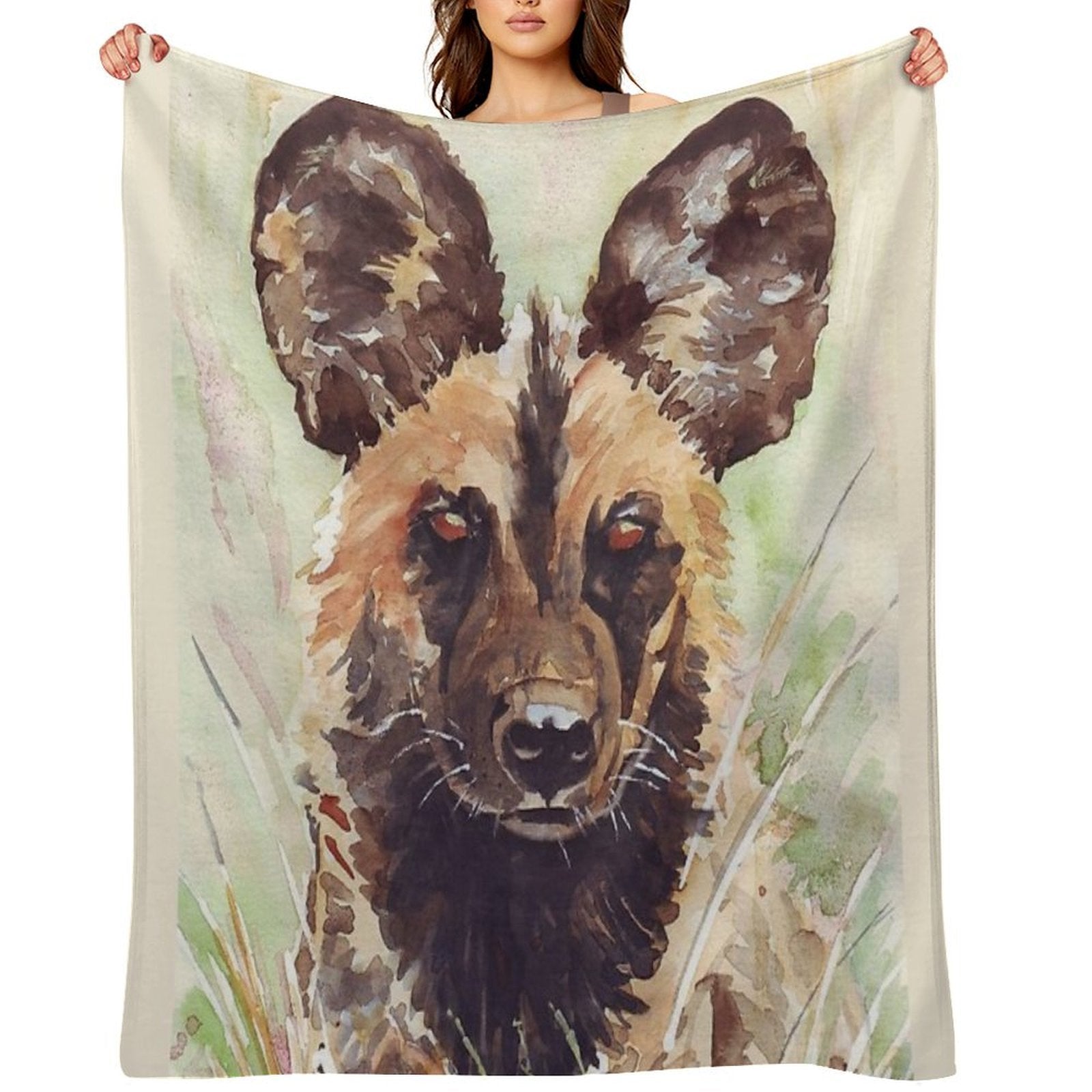 African Wild Dog Premium Throw Blanket
