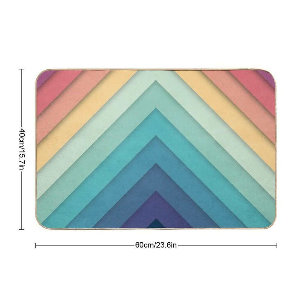 Retro Chevrons 002  Rapid-Drying Bath Mat