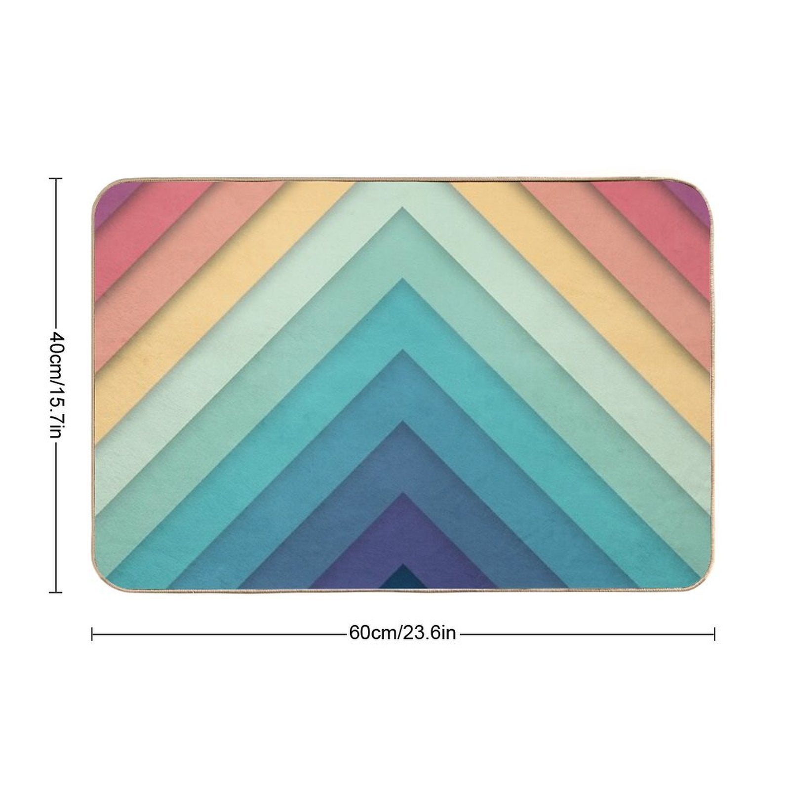 Retro Chevrons 002  Rapid-Drying Bath Mat