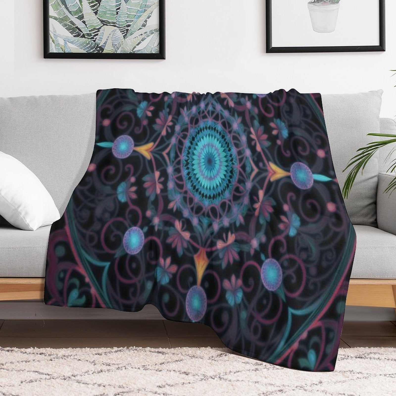 Kaleidoscopic Harmony Compact Throw Blanket