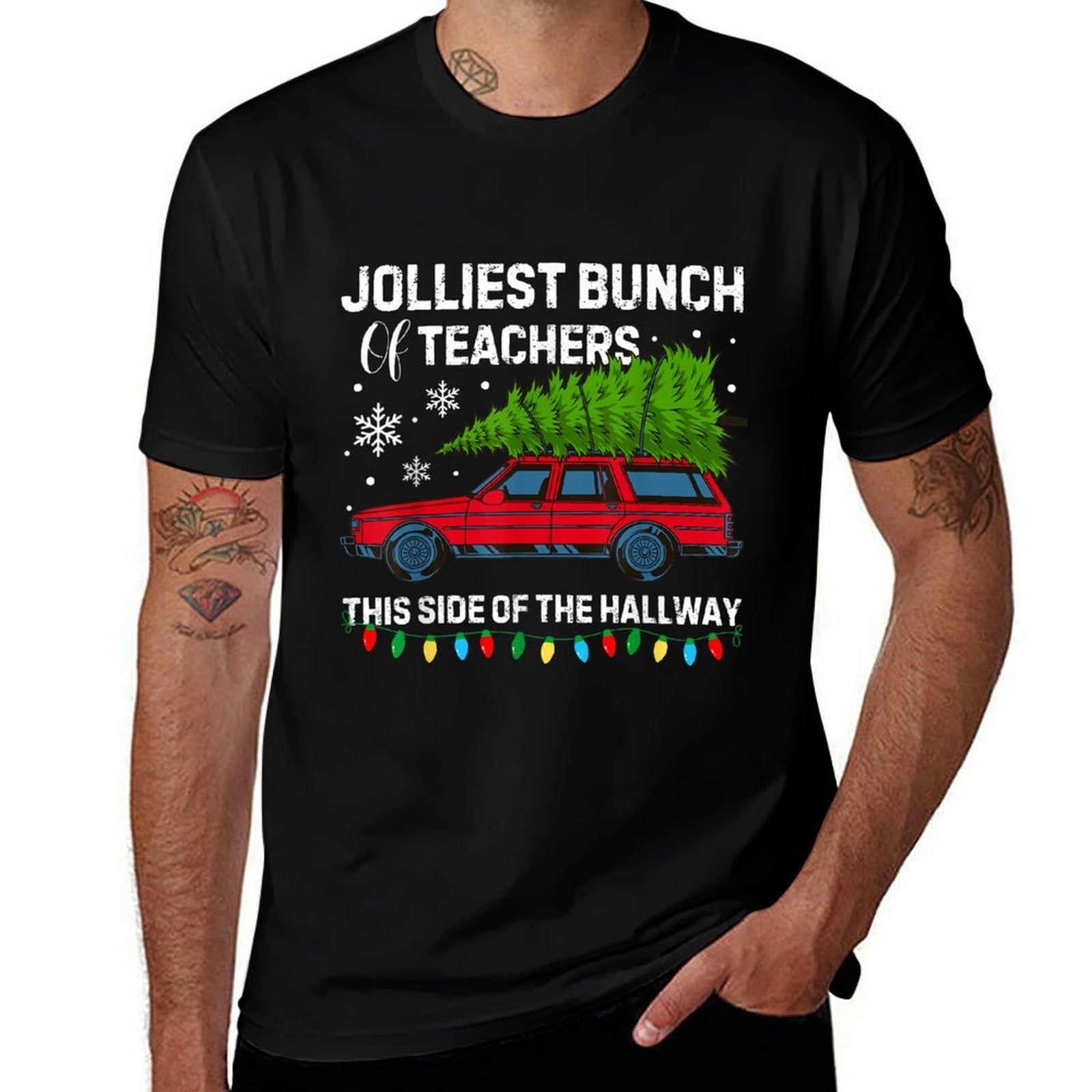 Jolliest Bunch of Teachers This Side Of The Hallway Xmas  Quick-drying T-Shirt