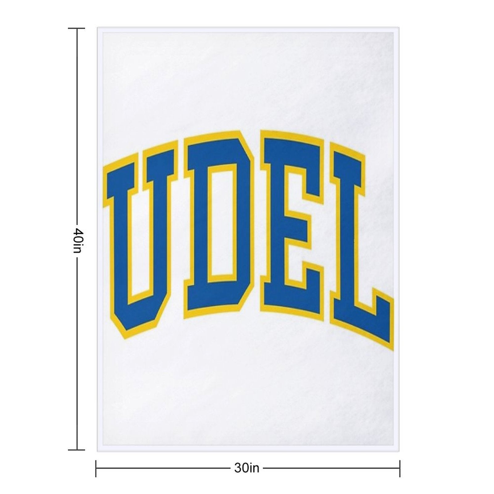 Udel - College Font Curved Quick-dry Throw Blanket