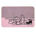 Unravel (Black Cat on Pink)  Multi-Purpose Bath Mat