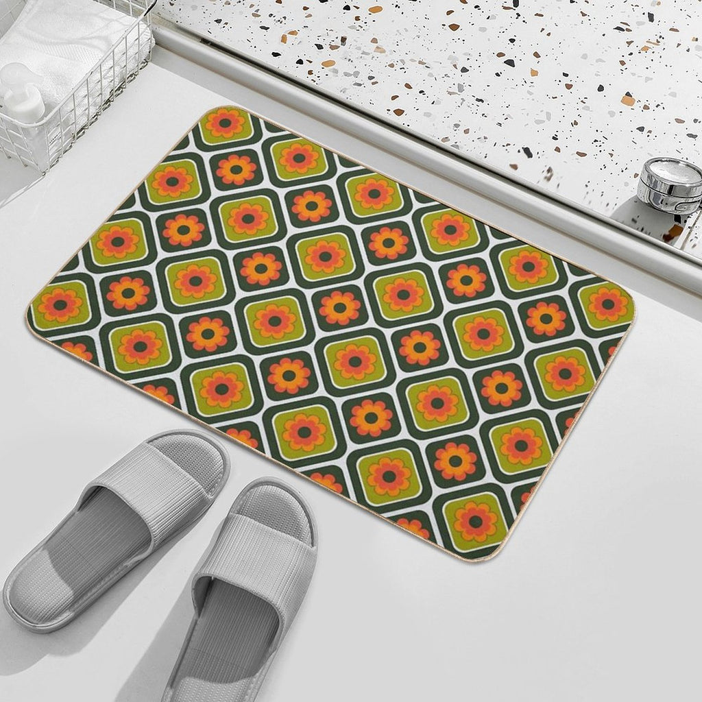Geometric Floral Retro Durable Bath Mat