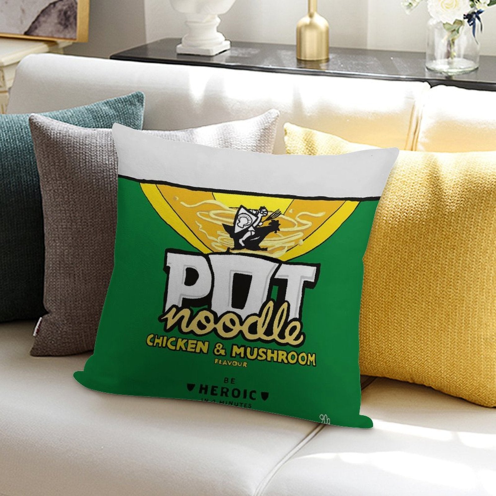 Pot Noodle Cushion Soft Bedroom Essential Throw Pillow