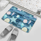 Happy Dancing Sea Shells And Sea Stars On The Waves Watercolor II  Versatile Bath Mat