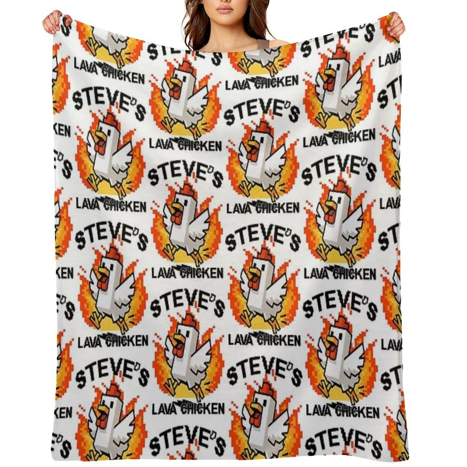 Steve's Lava Chicken Minecraft Movie All-season Throw Blanket